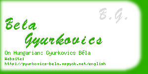 bela gyurkovics business card